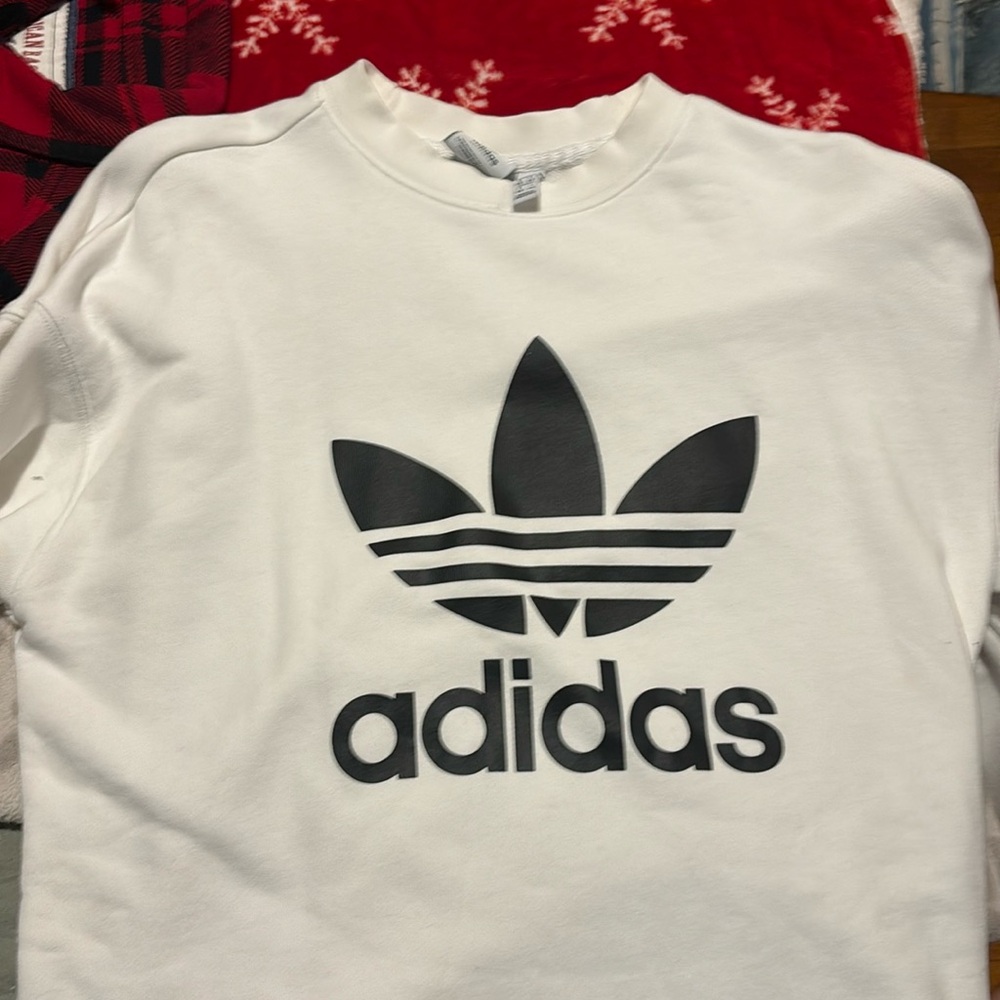 Adidas white crewneck women’s